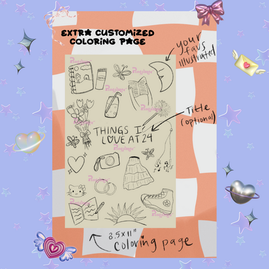 Extra Customized Coloring Page(s) (Sips & Scribbles)