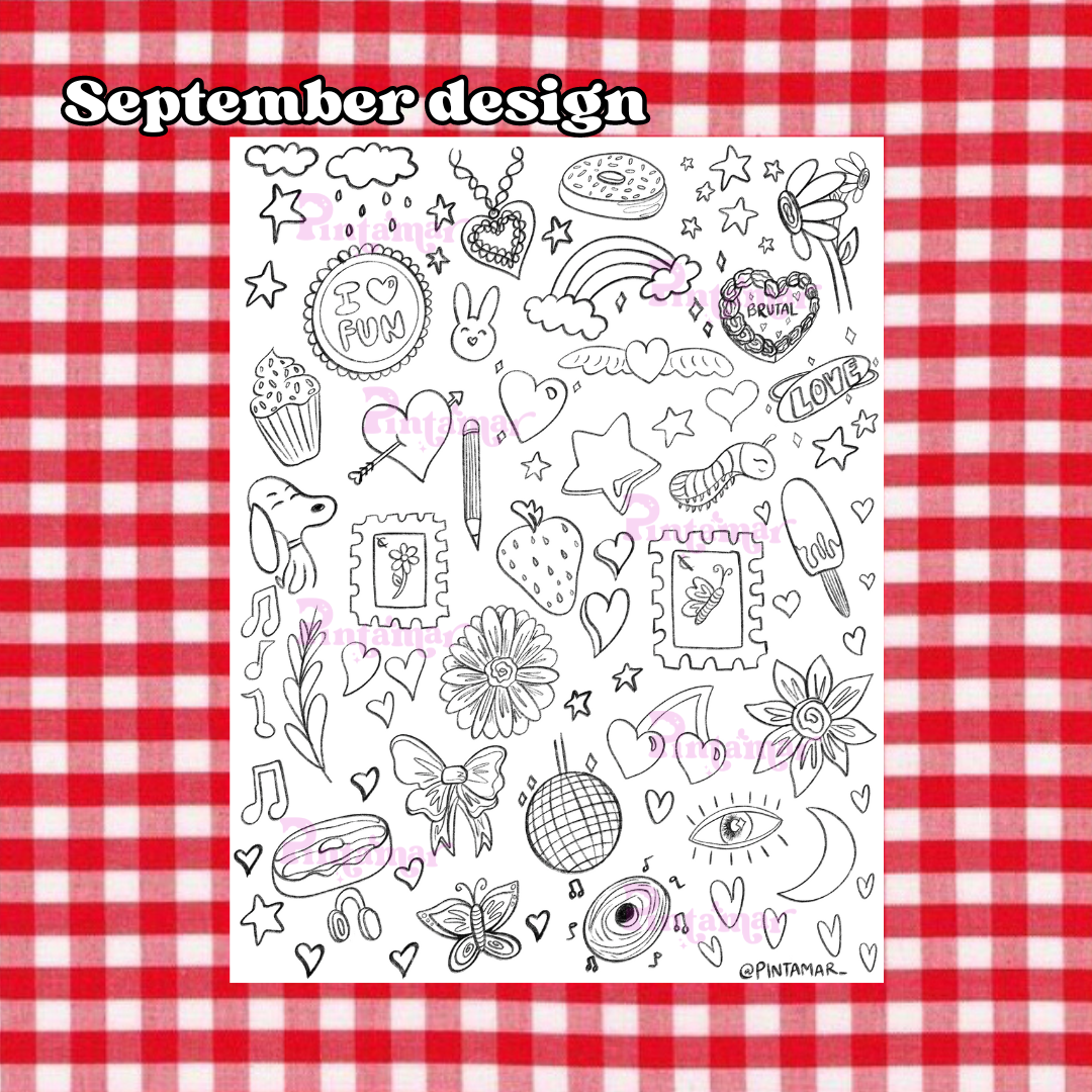 Monthly Coloring Page Subscription (Snail Mail Club)