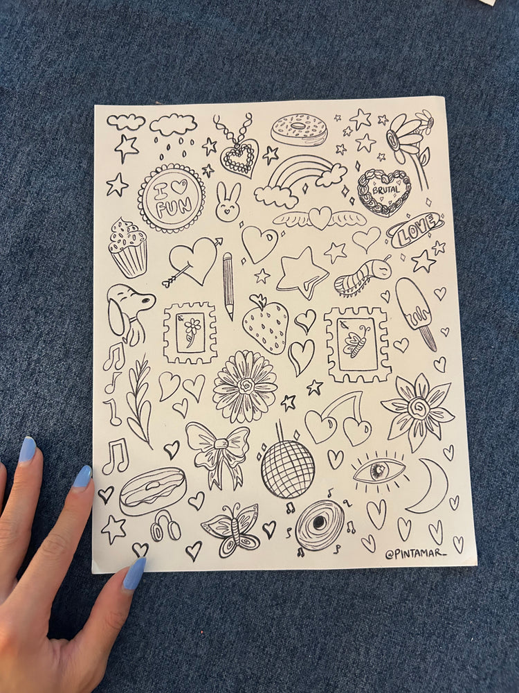 Cute Things! 🌸 Coloring / Sticker Sheet