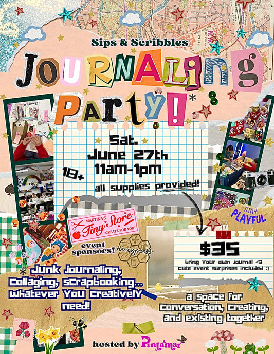 Sips & Scribbles: Adult Journaling Party @ The Scrap Exchange!