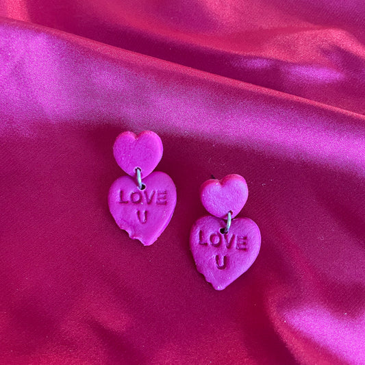 Romantic Hearts: love u stamp
