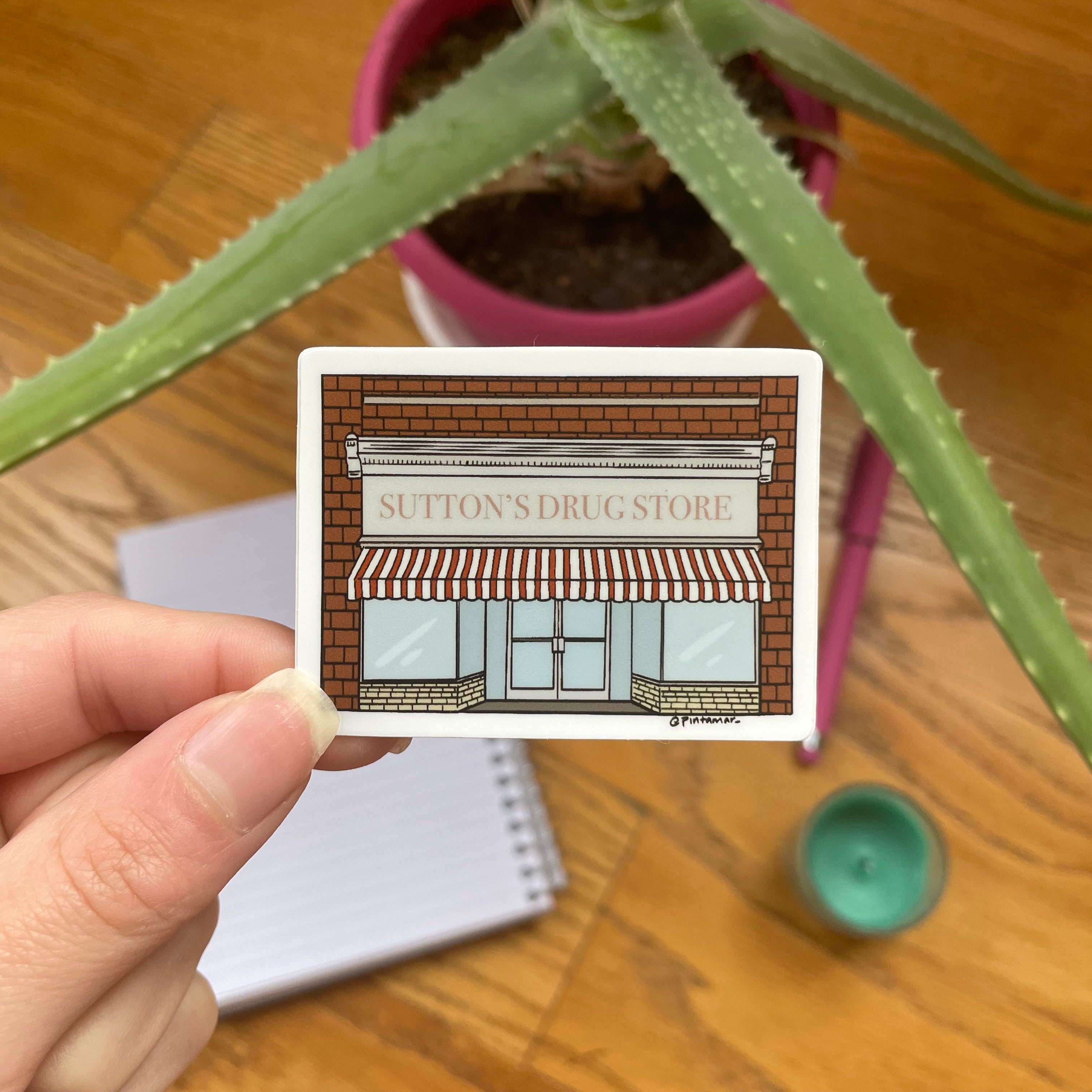 Sutton’s Drug Store Vinyl Sticker – Pintamar