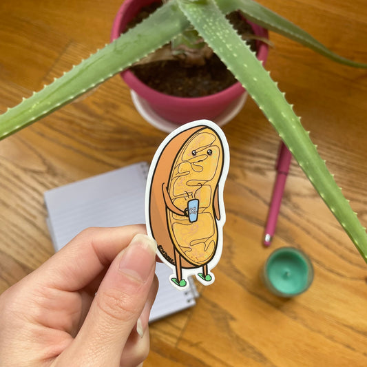 Mateo the Mitochondria Vinyl Sticker